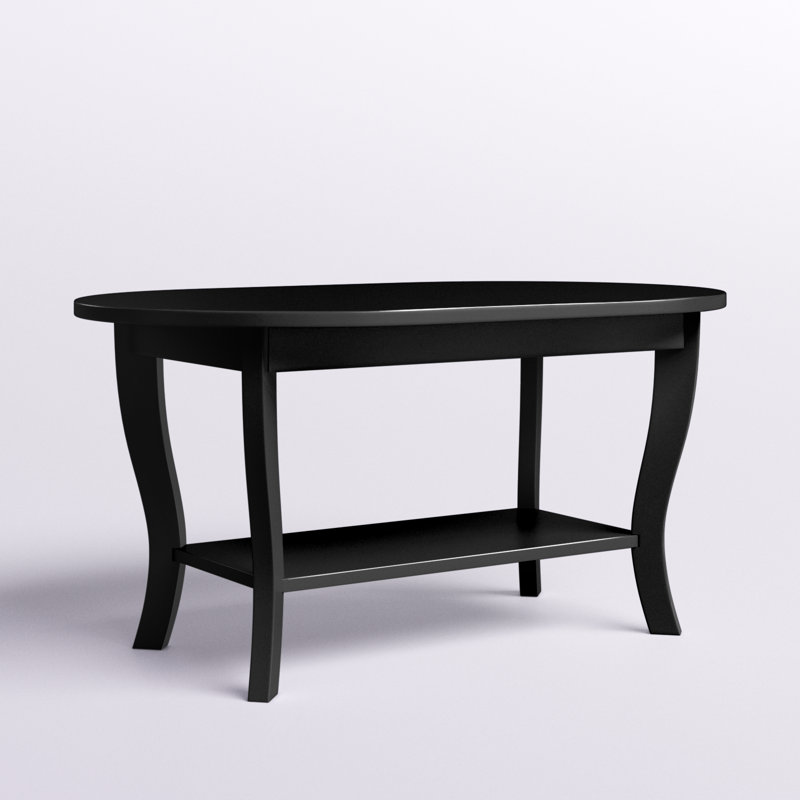 Table basse ovale 36 "avec tablette Carbin, Noir