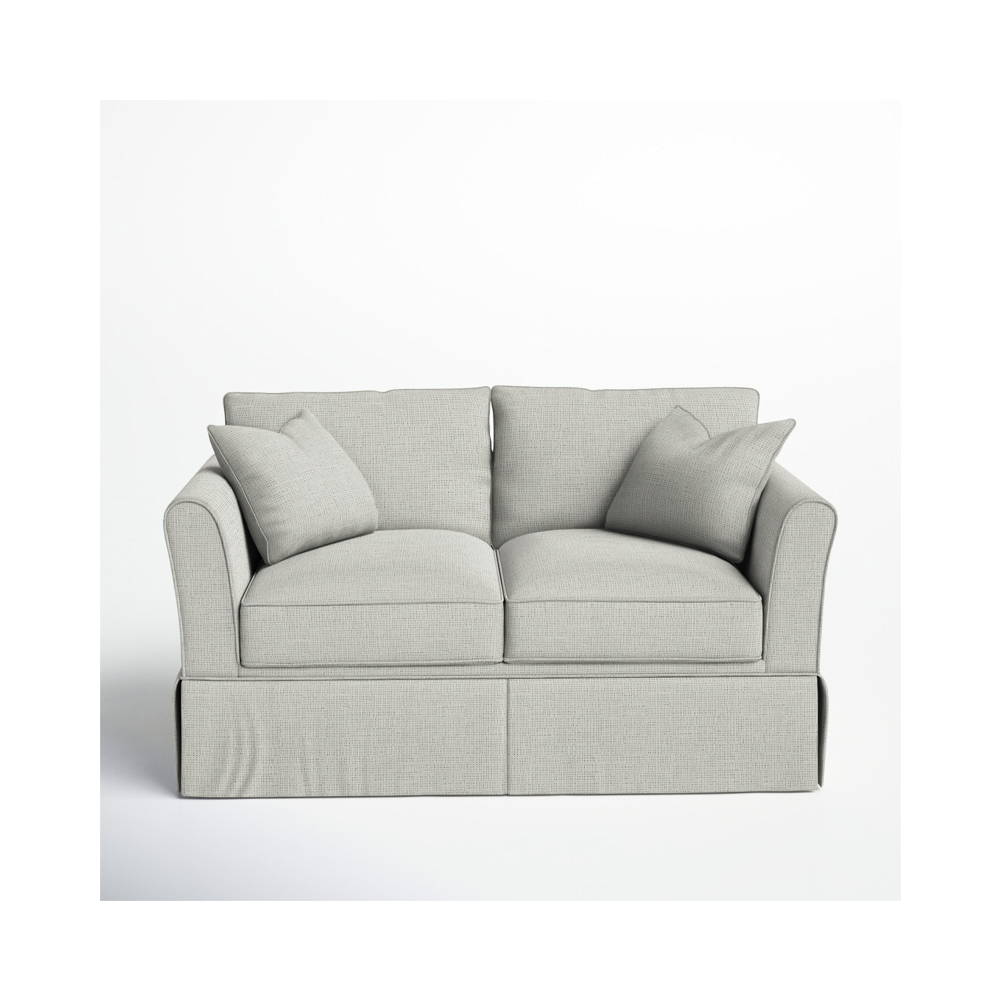 Shelby 60'' Upholstered Loveseat, Drusky Moonglow Sustain® Basketweave