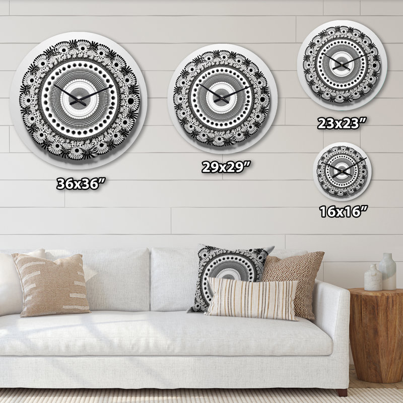 Horloge murale sacrée en métal noir et blanc, Moyenne