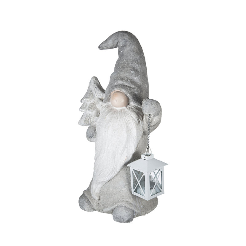 10X7.5X17" Gnome W/Tree And Lantern
