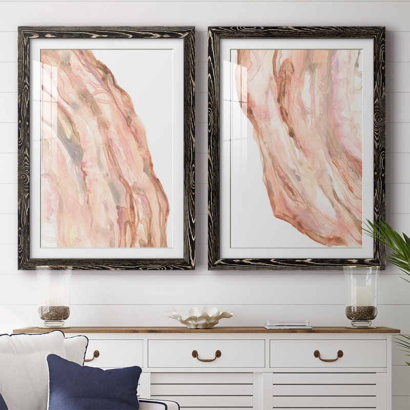 «Rose Quartz I», reproduction encadrée de qualité supérieure - prête à être accrochée, H 36,5 po x l 53 po x P 1,5 po
