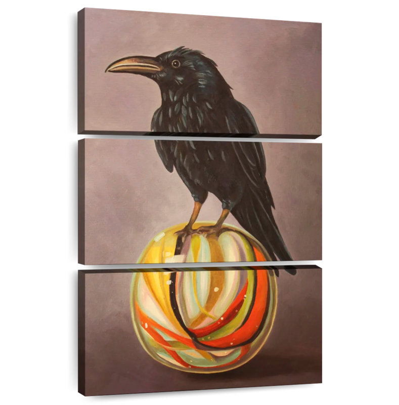 Brampt Crow On A Marble, 50" H x 32" W