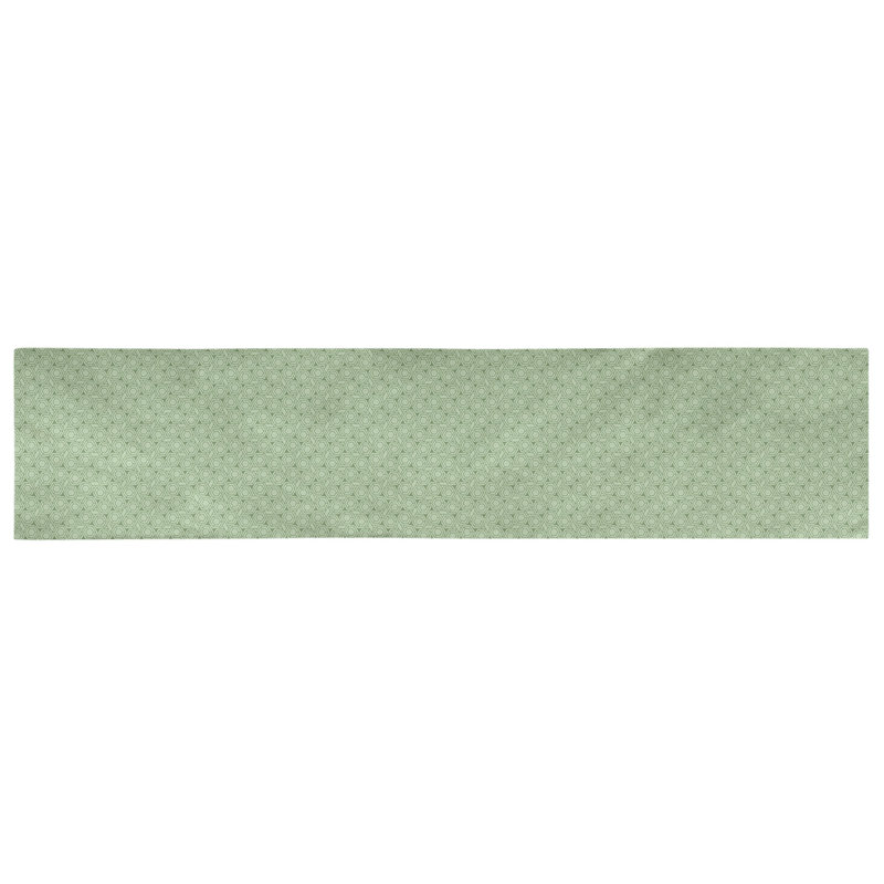 Chemin de table géométrique avicia, 90 po x 16 po, Vert, Coton
