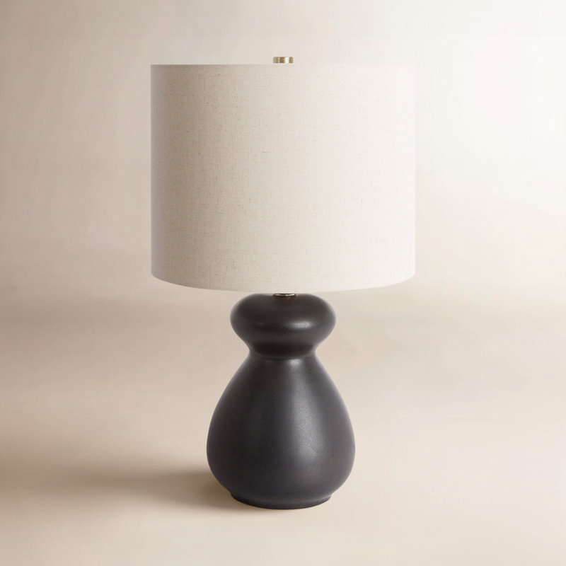 Lampe de table en céramique Durness, Noir