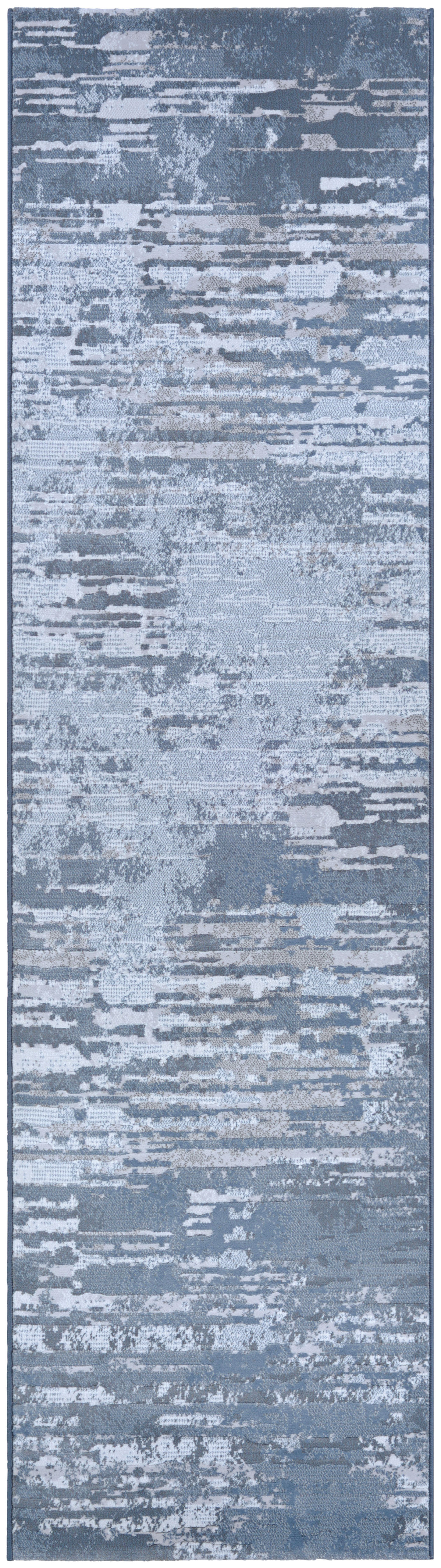 Williston Driggers Abstract Grey Opal White Performance Area Rug