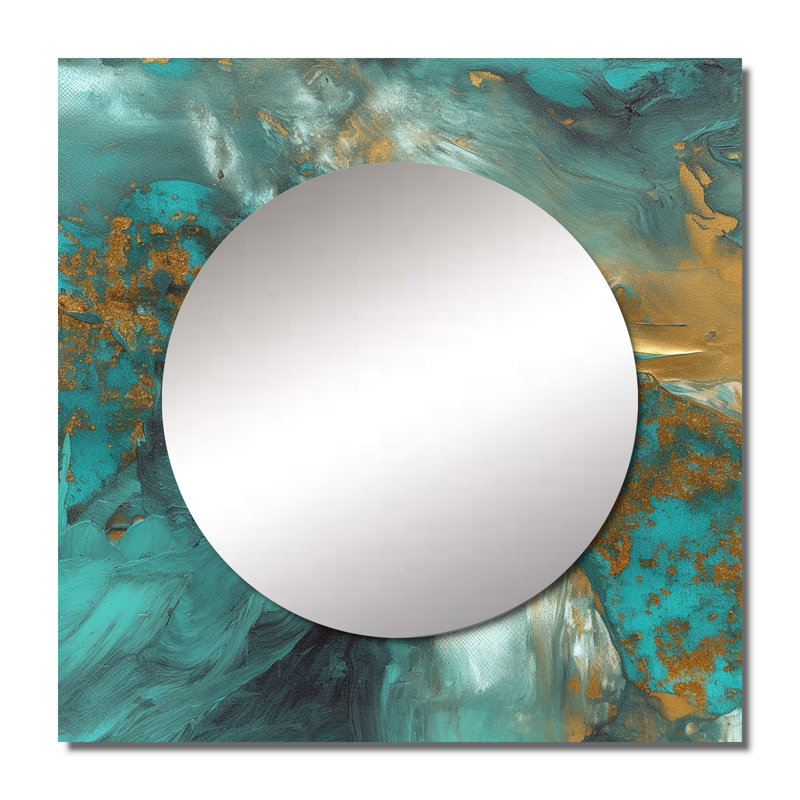 Narayah - Abstract Square Mirror For Wall Art Decor, 29" x 29"