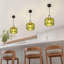 Luminaire suspendu en verre vert moderne à 1 lumière avec abat-jour en verre soufflé