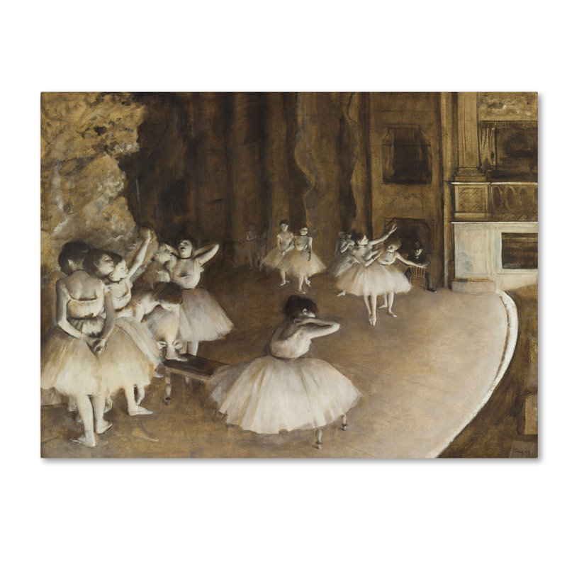 « ballet à répétition, 1874 » par edgar degas, ensemble de tirages, H 24 po x l 32 po x P 2 po, Toile tendue, Pas de tapis