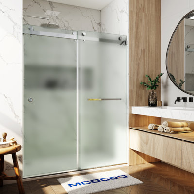 Opal Mirage MCOCOD 56-61"W x 79"H Double Sliding Frameless Smooth Sliding Shower Door with 3/8"(10mm)Frosted Glass