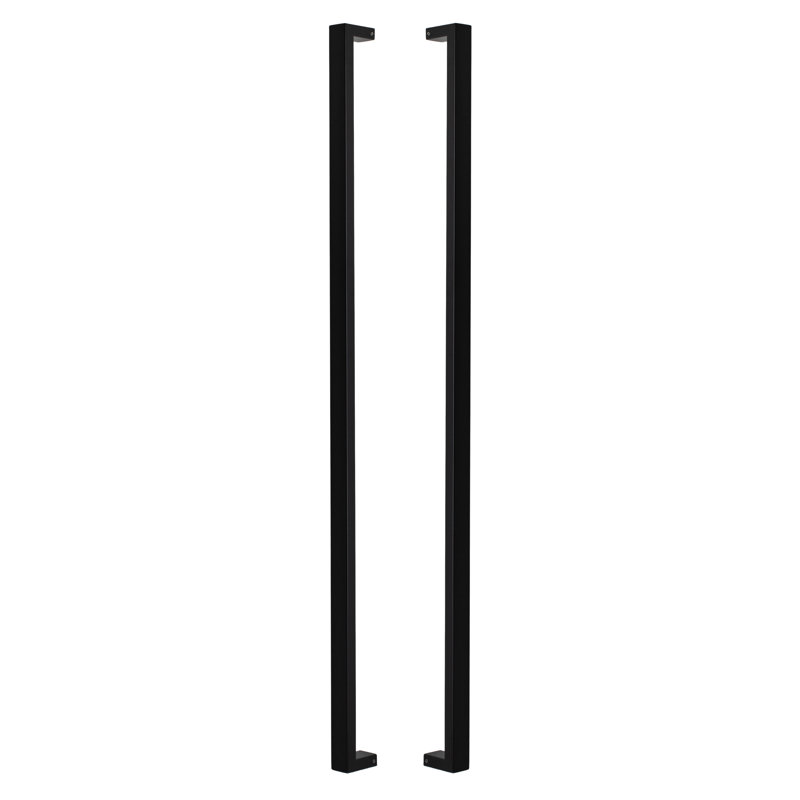 Square Long Door Pull, Double-Sided, 48 in., Flat Black