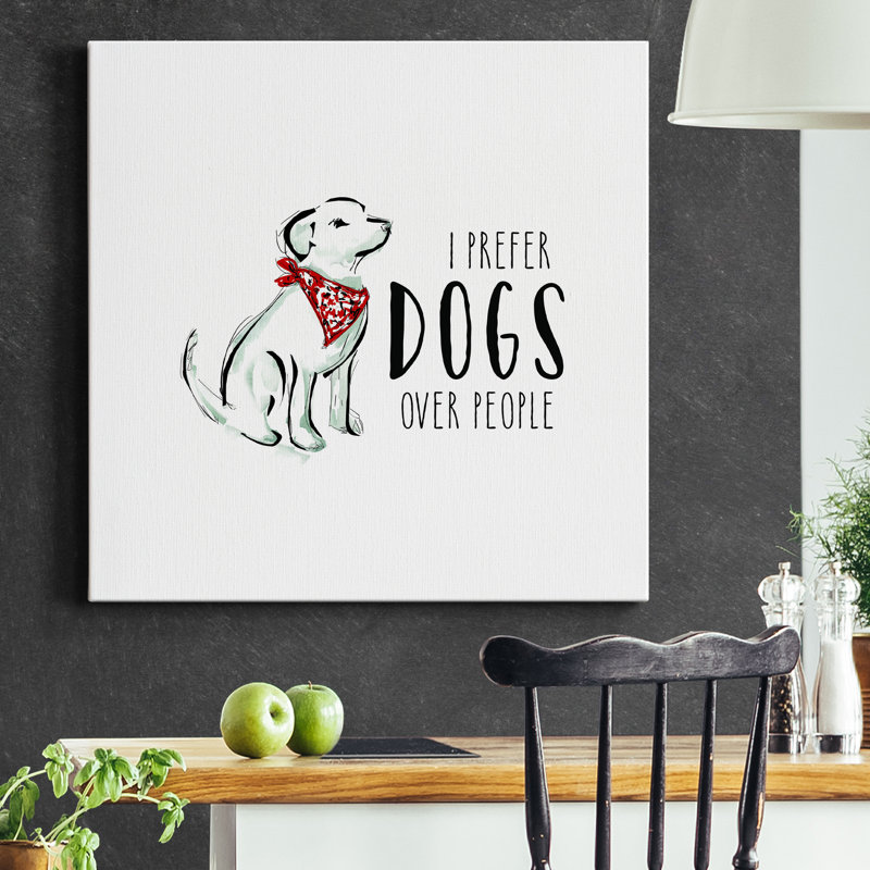 Dogs Over People - Toile tendue avec châssis de qualité supérieure - prête à être accrochée, H 32 po x l 32 po x P 1 po