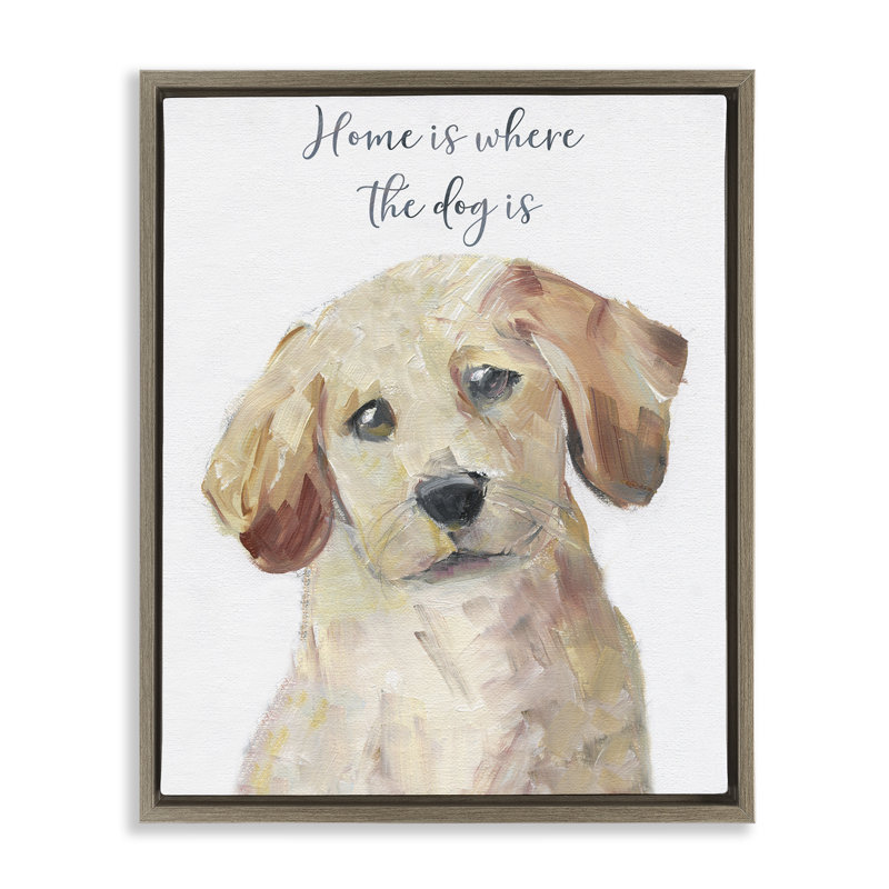 Cadre flottant Sent Sentiment de chien, design par Sally Swatland, Cadre flottant orme Montalcino, H 31 po x l 25 po