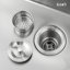Robinet rétractable à simple cuve d'évier de cuisine 304 33 "x 22" Baleine Cascade Lavabo en acier inoxydable avec accessoires de lave-vaisselle