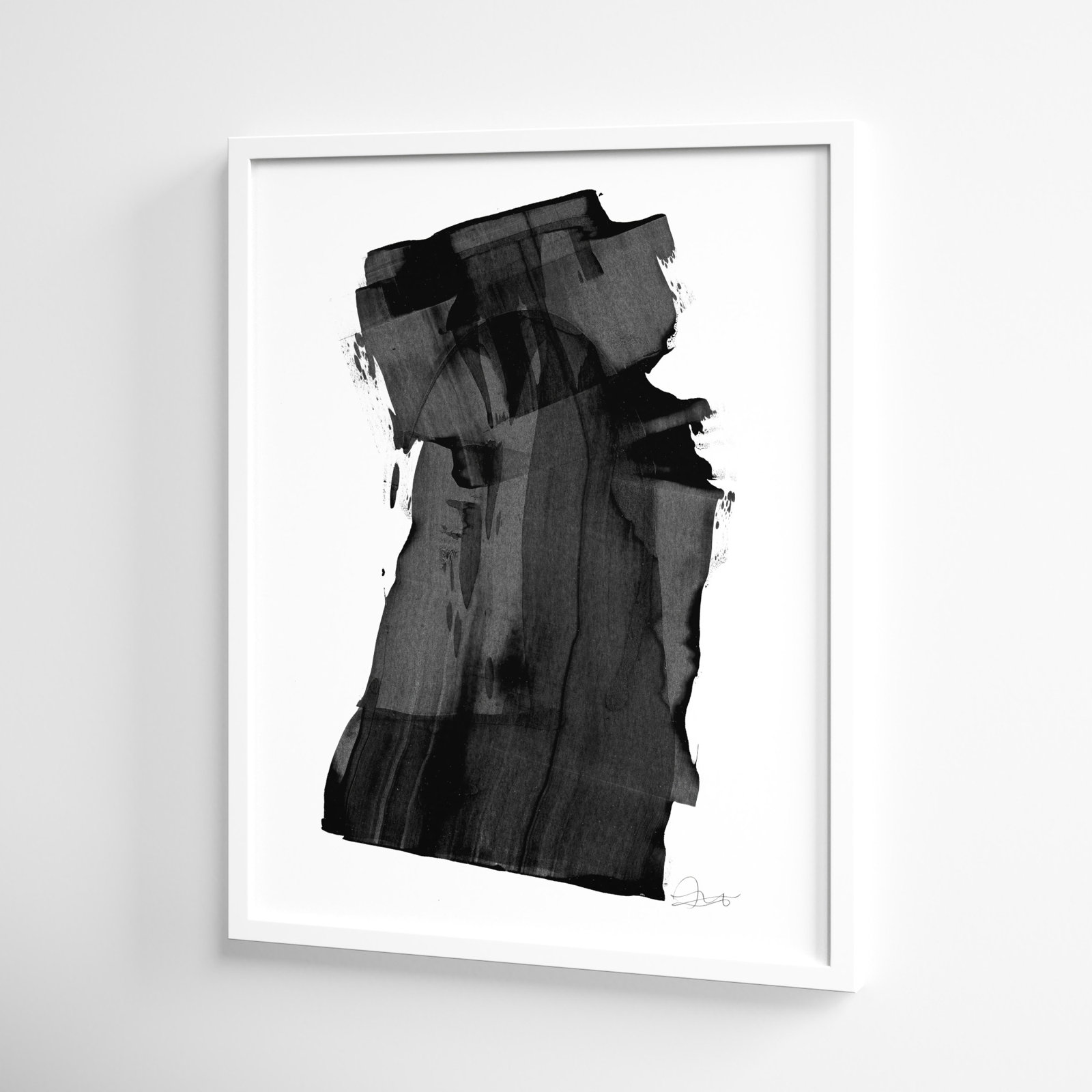 Brushstroke 6 by Jacques Pilon, 30" H x 24" W x 1.25" D, White Wood