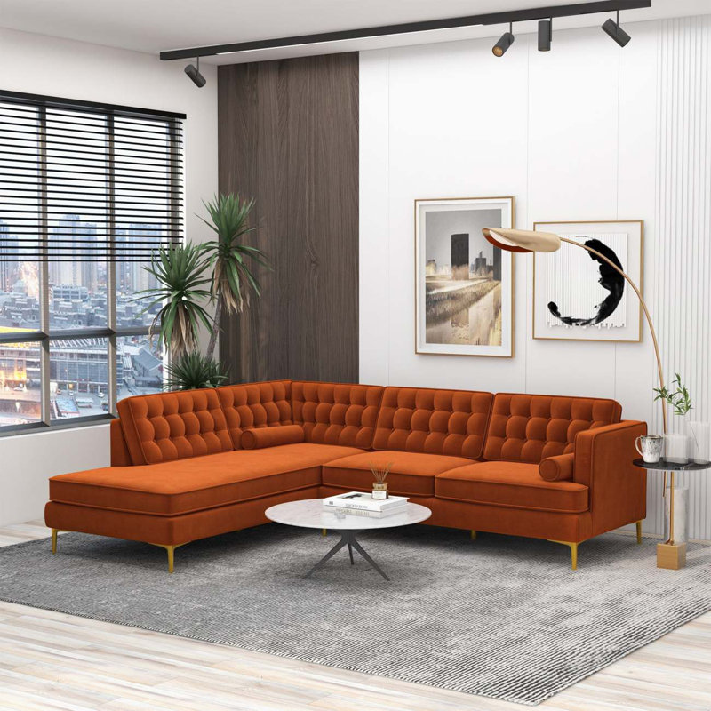 Canapé modulaire Century, Lin orange