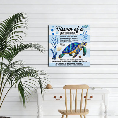 Sea Turtle Wisdom Quote, Unframed Wall Art, 16 X 16
