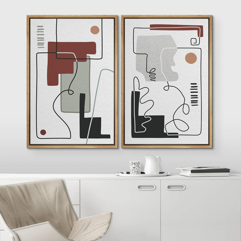 Forme Mid-Century 2 pièces, Naturel, H 24 po x l 32 po