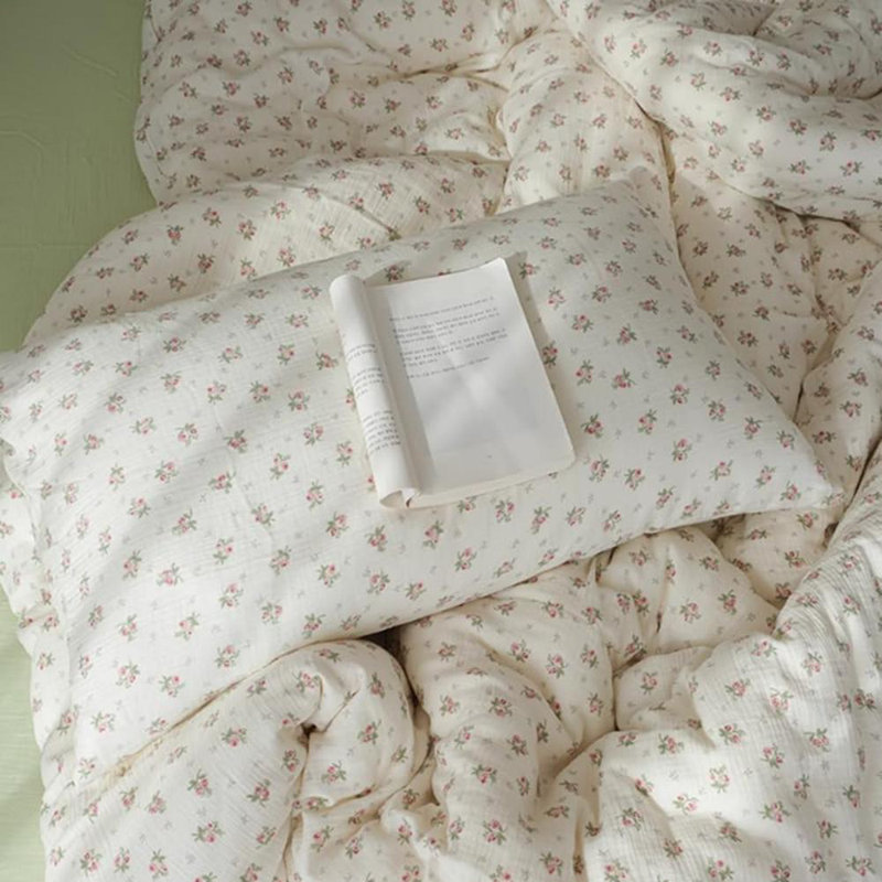 Ensemble de literie Ensemble de housse de couette en mousseline de coton, Housse de couette grand et 2 taies d'oreiller stan
