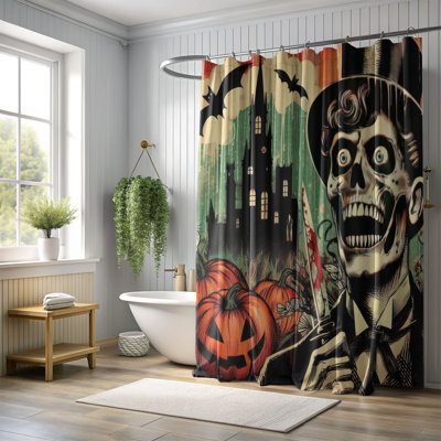 Rideau de douche 1 pièce Spooky Pop