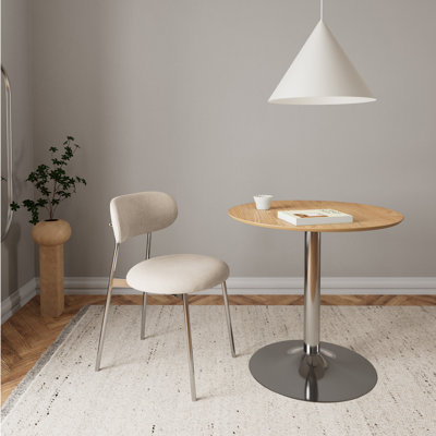 Dining Table with Stainless Steel Base