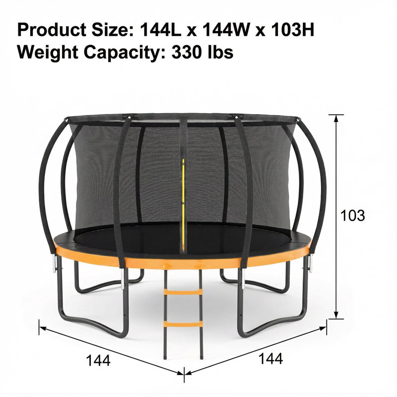 GOODSILO Backyard Trampoline, Black/Orange