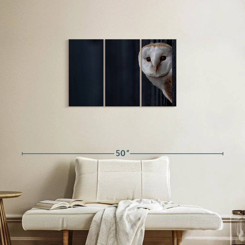 Hibou regardant dehors, H 20 po x l 33 po