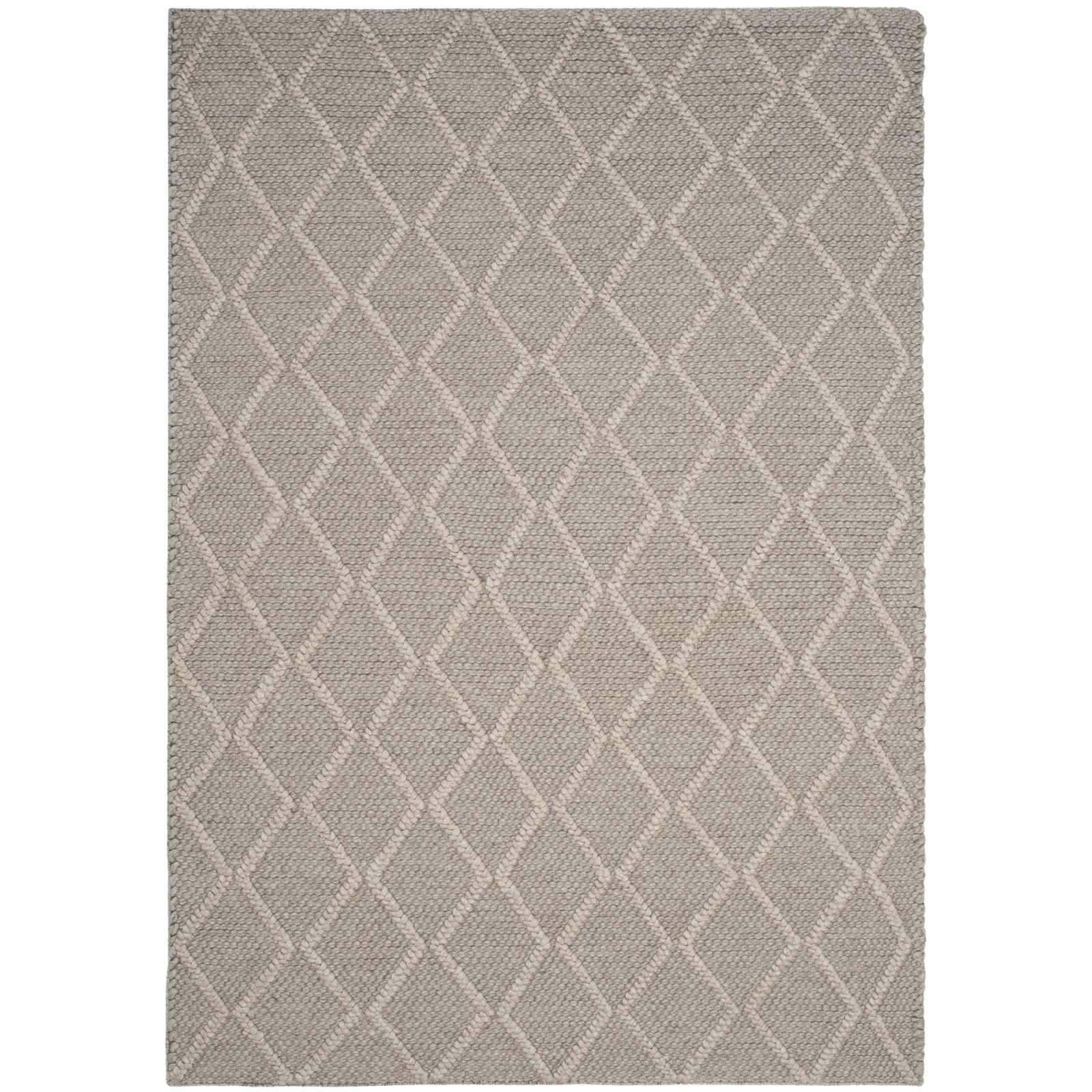 Russo Gray Hand-Woven Geometric Flatweave Rug, Rectangle 10' x 14'