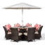 Karas 8 - Person Wicker Patio Dining Set with Round Table , Cushions Included-39926006
