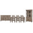 Extendable Rectangular Dining Table With 6 Arm Chairs Buffet And Dining Cabinet