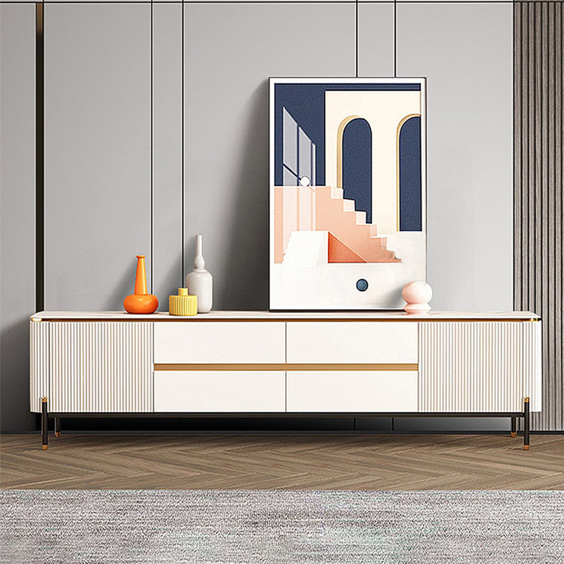 Meuble télé moderne et minimaliste, H 22,44 po x L 78,74 po x l 15,75 po