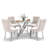 5-Piece Round Glass Dining Table Set-1522402580-1522402570-1522402568