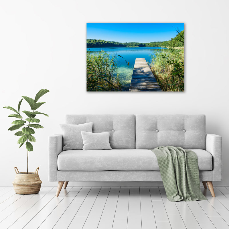 Pier At The Lake - No Frame Print on Glass