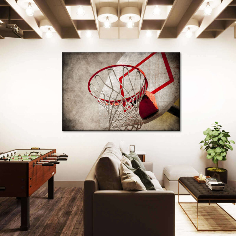 Panier de basketball grunge, H 12 po x l 8 po x P 1 po