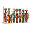 Abstrait, femme africaine colorée en tenue traditionnelle-427466790