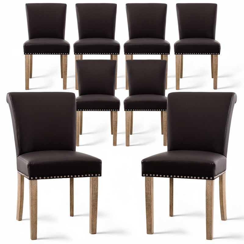 Chaises de salle à manger rembourrées Miroir, Brun