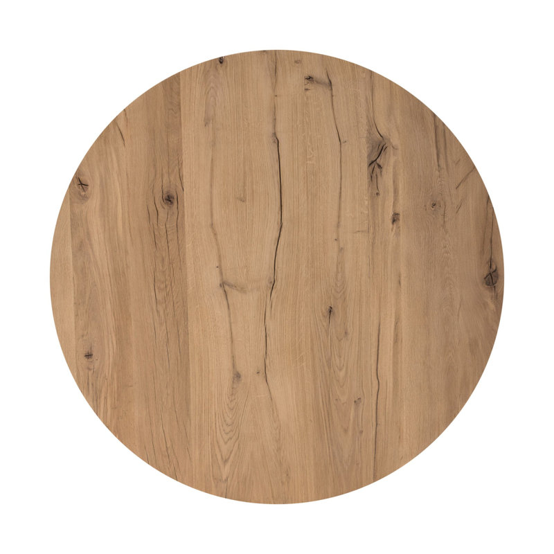 Matheus Round Single Coffee Table by Ronald Sasson and Thomas Bina, Natural Reclaimed French Oak