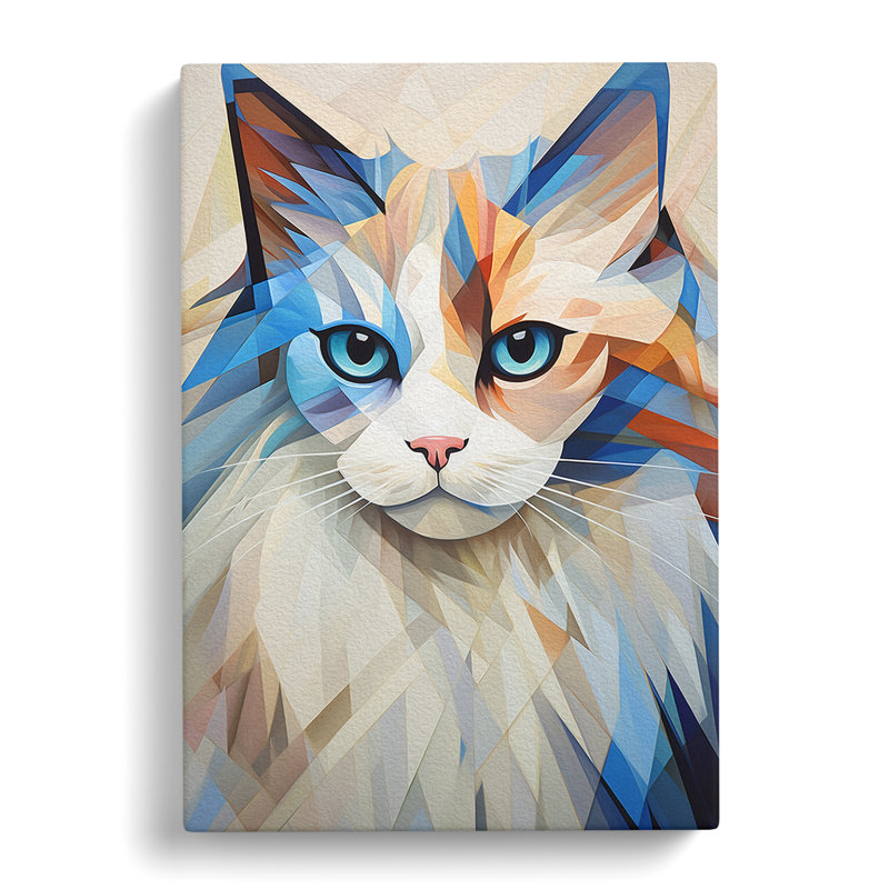 Ragdoll Cat Cubism - Wrapped Canvas