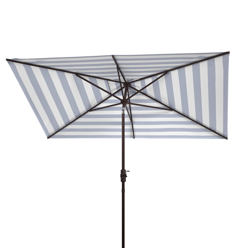 Parasol de marché rectangulaire 9 pi 85 po x 6 pi 86 po Torrens, Bleu marine/blanc