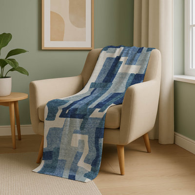 Addison Machine Washable Sherpa ASB740 Modern Throw Blanket