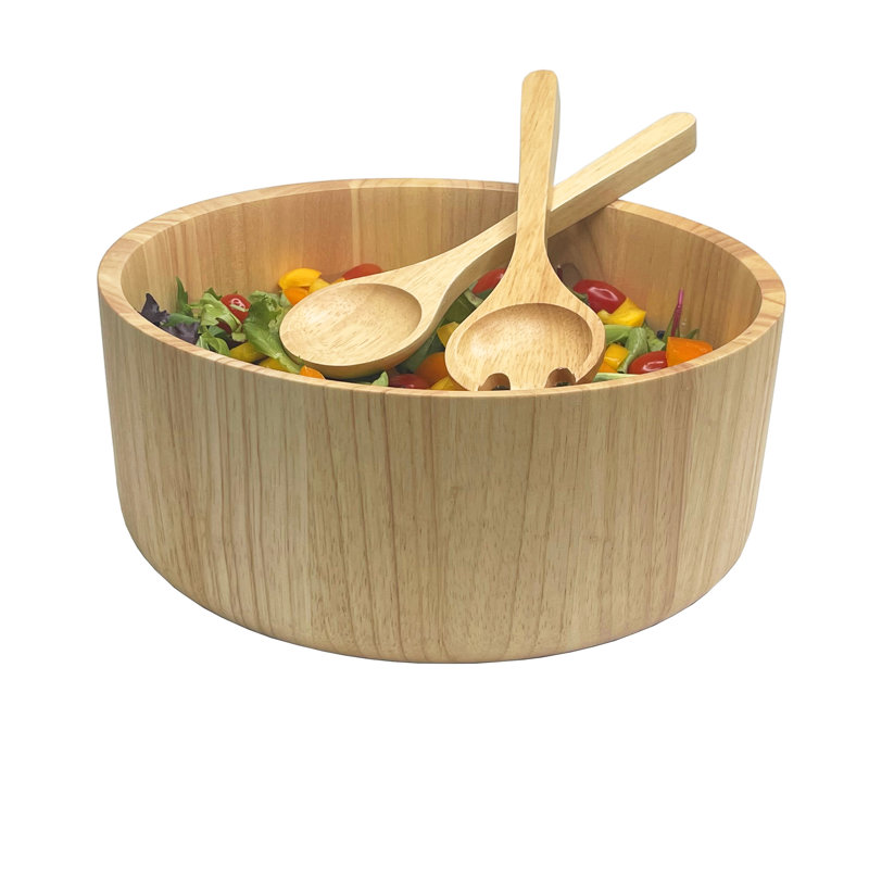 Ensemble de 3 bols à salade en bois Donniece