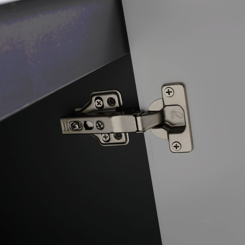 Meuble-lavabo autoportant 24 po avec lavabo en résine et 2 portes d'armoire à fermeture en douceur (emballage KD)