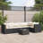 Latitude Run® 5 Piece Patio Lounge Set With Cushions Black Poly Rattan-320221934-320221927-320221920