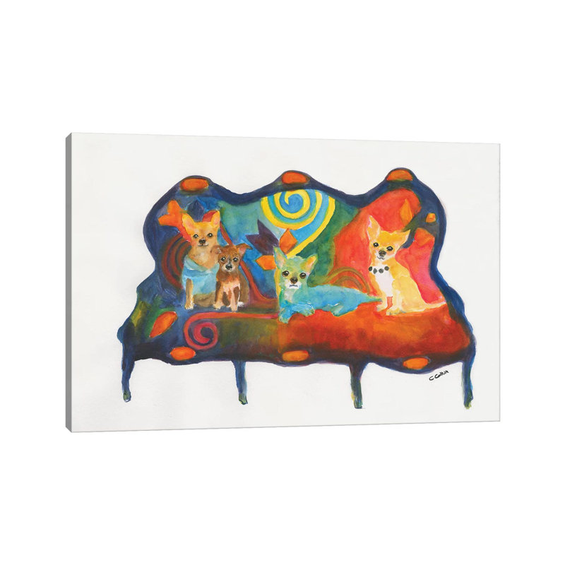 Chihuahua Trio by Connie Collum - Wrapped Canvas Painting, 20.32 cm H x 30.48 cm W