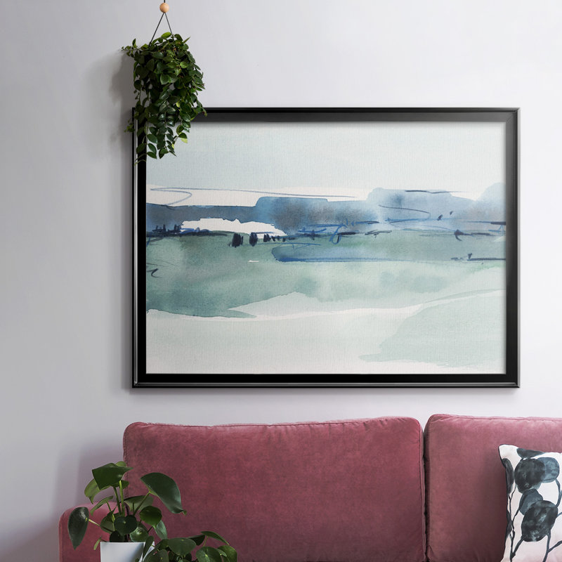 «Ultramarine Vista», toile tendue avec châssis en I, H 18 po x l 26 po x P 1,5 po, Noir