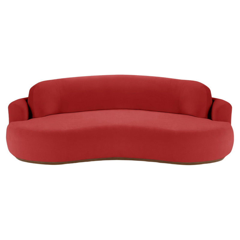 Canapé Nless, Velours bourgogne, H 31 po x l 110 po x P 52 po, Brun