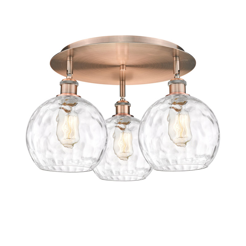 Ambrosane Glass Flush Mount, Antique Copper