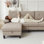 Canapé modulaire en forme de L 82,66 po avec repose-pieds amovible et sacs de rangement latéraux