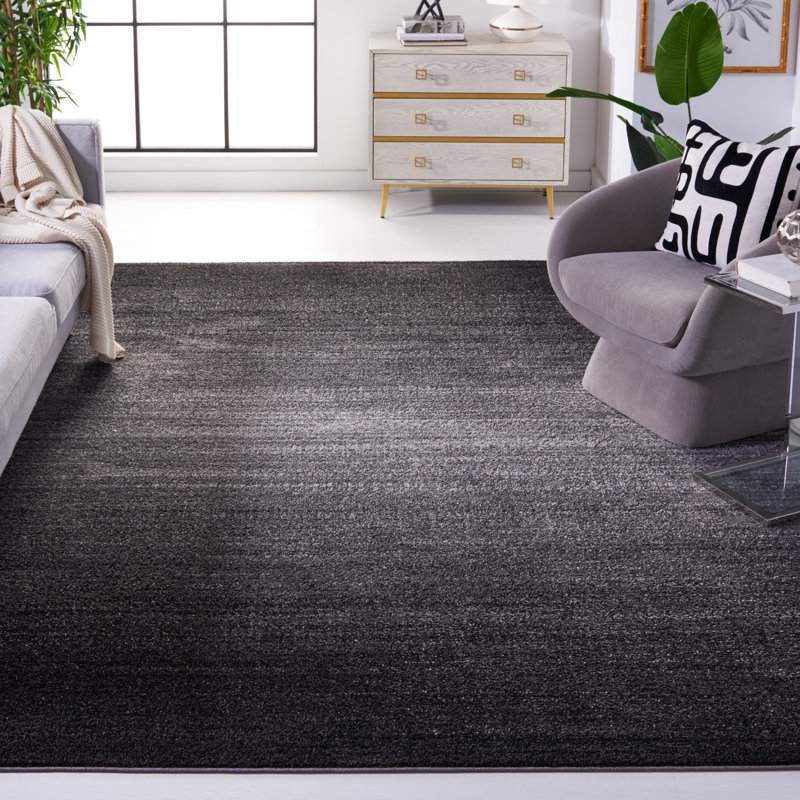 Difranco Machine Made Power Loom Polypropylene Area Rug in Dark Gray/Light Gray, Rectangle 8' x 10'