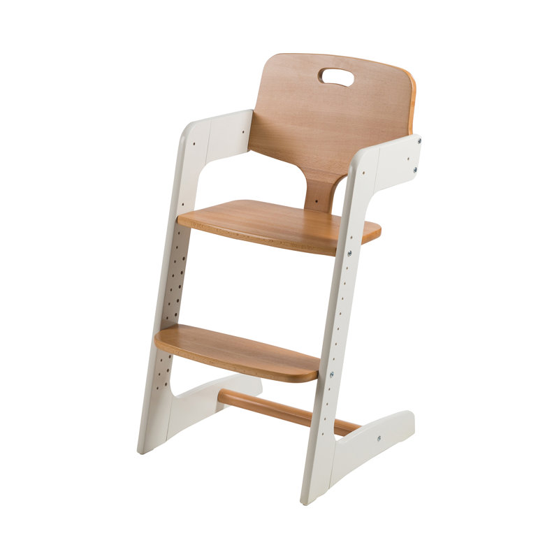High Chair, Brown/White