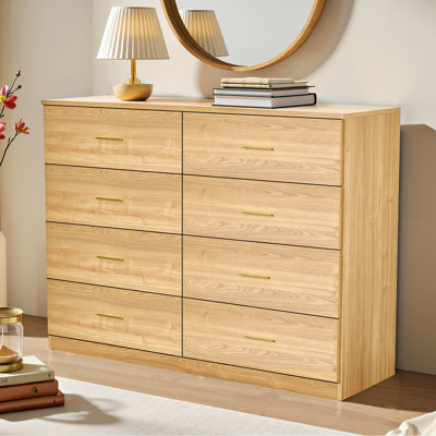 Commode 8 tiroirs pour la chambre à coucher - Vaste commode de rangement, robuste